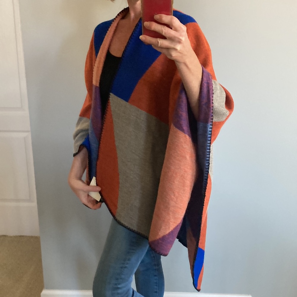 Color Block Open Cardigan Kimono - Picture 5 of 8